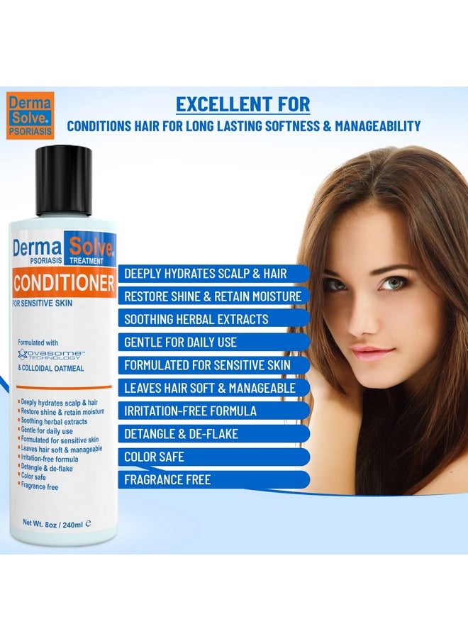 Scalp Psoriasis & Dandruff Free Medicated Shampoo With Conditioner, Ultimate Seborrheic Dermatitis Treatment For Itchy, Flakey Scalp, Soothing & Moisturizing Relief