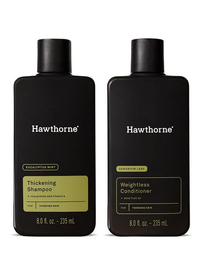 Men'S Thickening Shampoo And Conditioner Hair Set. Includes Thickening Shampoo And Weightless Conditioner. Sulfate Free, Paraben Free. 8 Fl Oz Each.