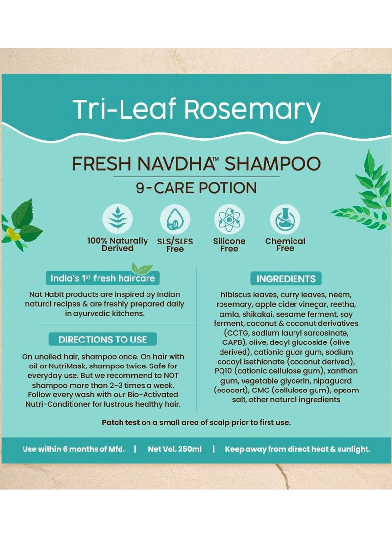 Trileaf Rosemary Shampoo and Conditioner for Women and Men Hair Fall Control