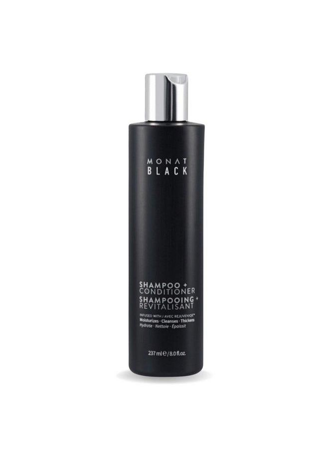 Black Shampoo + Conditioner - Mens Shampoo And Conditioner 2 In 1 Black Hair Care. A 2-In-1 Shampoo Conditioner Formulated For Optimal Hair Health In One Step. - Net Wt. 237 Ml / 8.0 Fl. Oz.