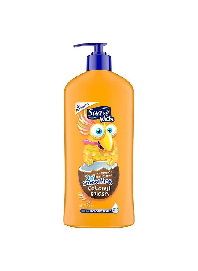 Kids 2-In-1 Smoothing Coconut Splash Shampoo + Conditioner, 532Ml