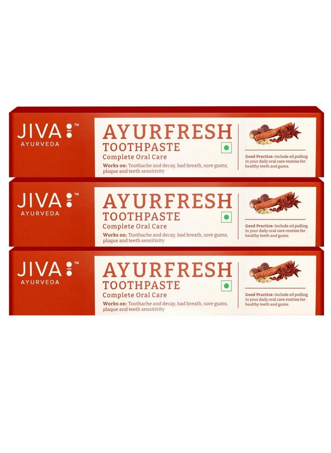 Ayurfresh Toothpaste - 100G (Pack Of 4) With Almond Soap Free | Helps In Toothache & Bad Breathing