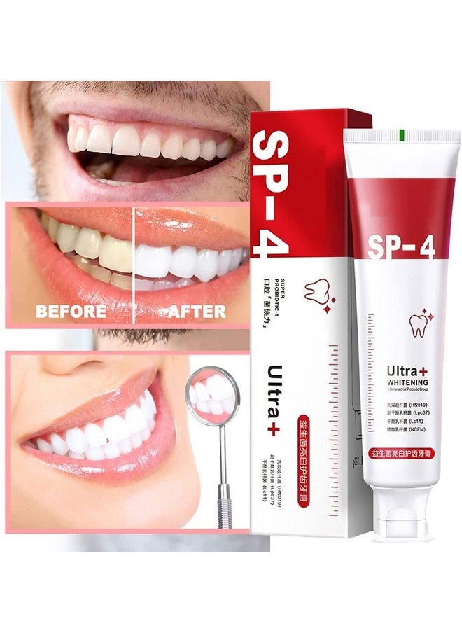 2Pcs Sp-4 Probiotics Whitening Toothpaste, Yiliku Sp-4 Super Probiotic-4 Toothpaste, Fresh Breath Toothpaste (Red)