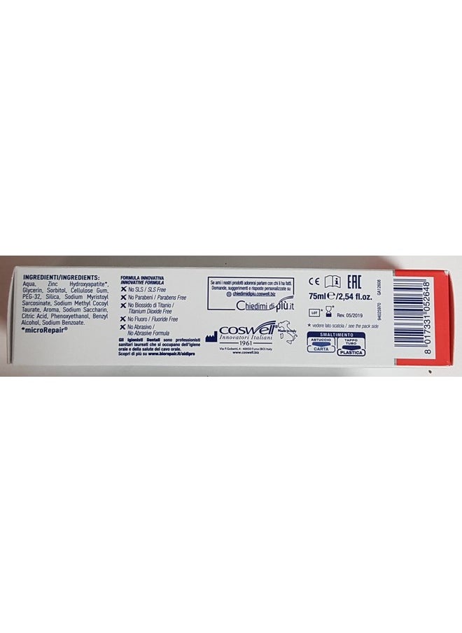 Sensitive Teeth Daily Toothpaste - 2.54 Fluid Ounces (75Ml) Tubes (Pack Of 6) [ Italian Import ]