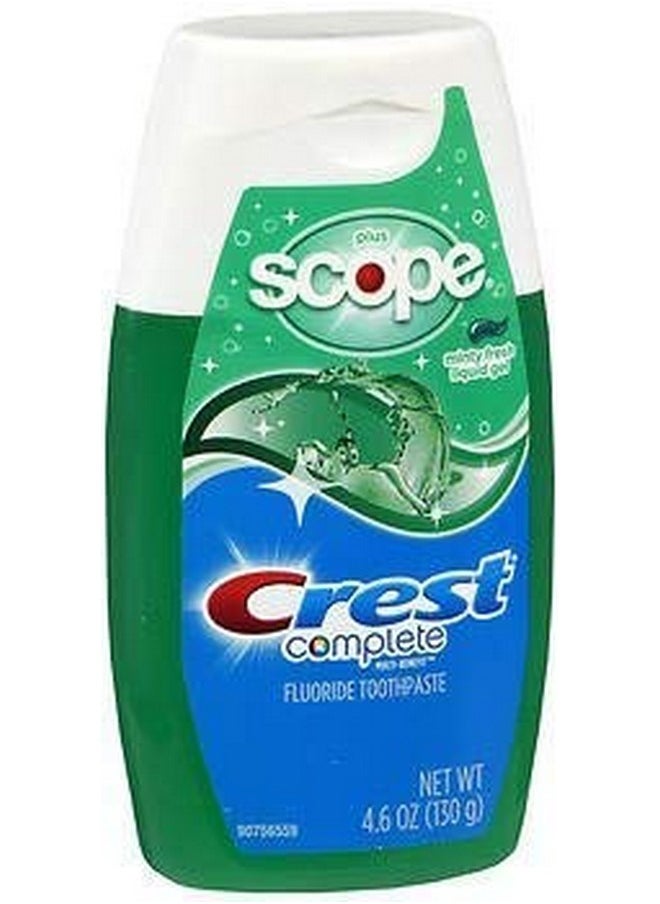 Plus Scope Toothpaste Liquid Gel Minty Fresh - 4.6 Oz, Pack Of 4