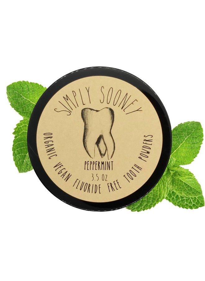 Zero Waste Up To 6 Month Supply Organic Vegan Fluoride Free Tooth Powder Peppermint Flavor- Ships Without Any Plastic Packaging I Natural Whitening I Stronger Teeth