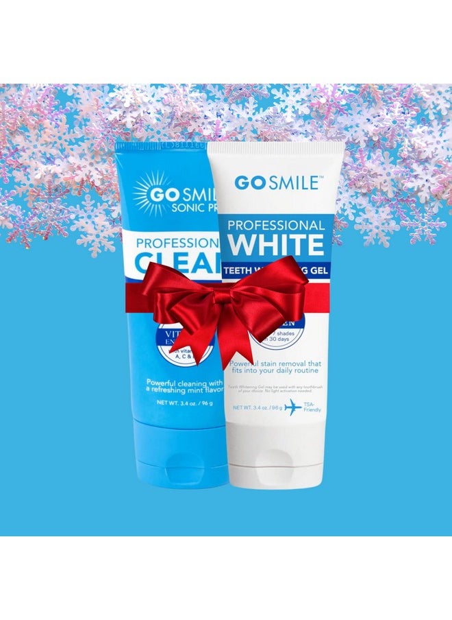 Professional Teeth Whitening Gel & Luxury Toothpaste - Teeth Whitener & Stain Remover Self Care Gifts, No Added Sensitivity - Travel Size For Gift Basket Or Stocking Stuffers, Mint 3.4Oz