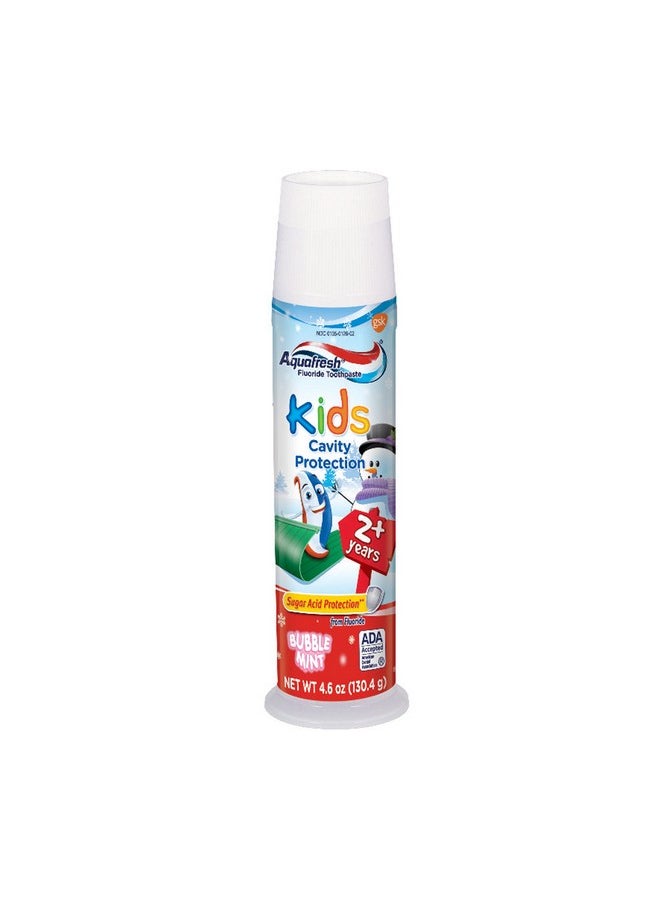 Kids Pump Cavity Protection Bubble Mint Fluoride Toothpaste For Cavity Protection, 4.6 Ounce