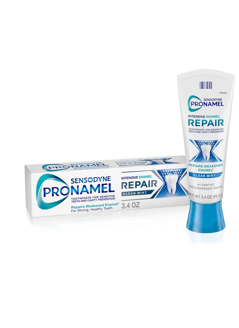 Sensodyne Pronamel Intensive Enamel Repair Toothpaste for Sensitive Teeth, to Reharden and Strengthen Enamel, Clean Mint - 3.4 Ounces