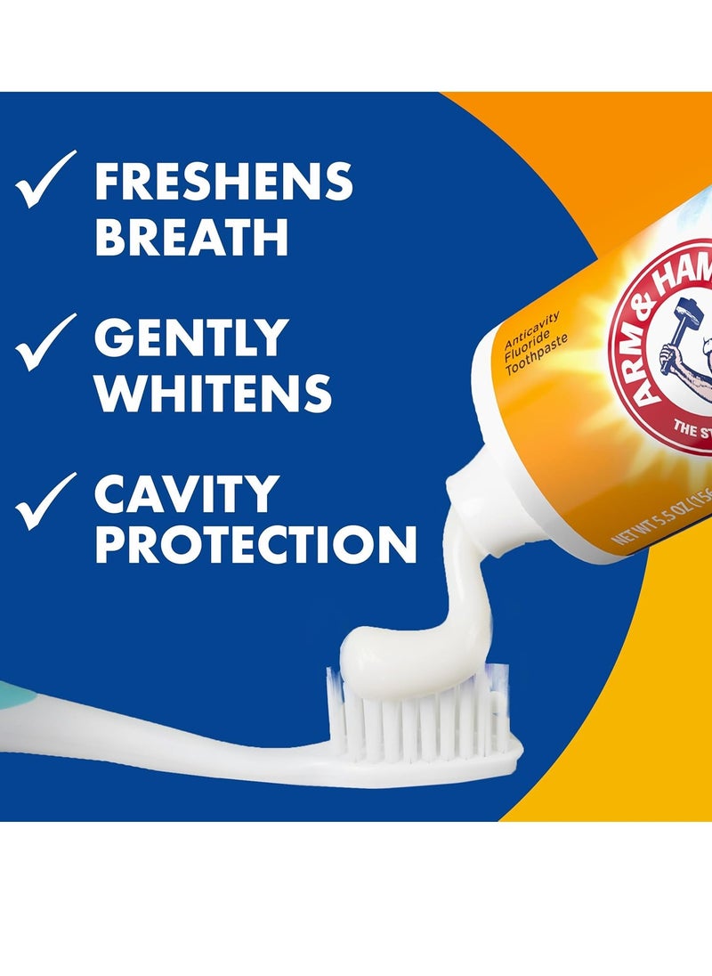 ARM & HAMMER Toothpaste Plus TheraBreath Breath Fresheners, Invigorating ICY Mint Flavor, Whitening Anticavity Fluoride Toothpaste for Bad Breath, 5.5 Oz (Pack of 2)