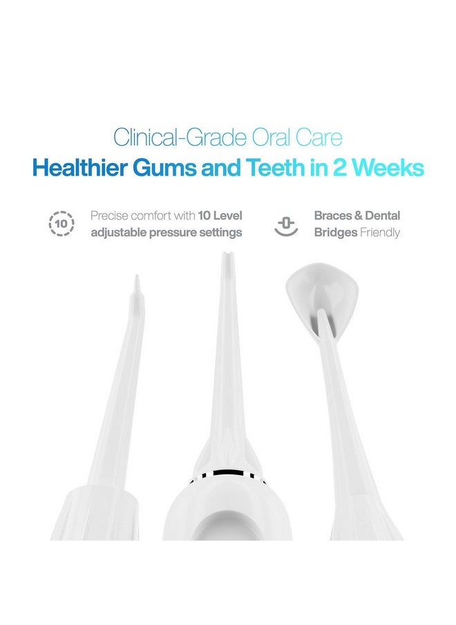 Aqua Flosser Pro | Professional Water Flosser With Large Capacity Reservoir | Oral Irrigator W/ 2 Modes, 10 Levels Of Water Pressure, 4 Included Tips | Sleek & Compact | Dentist Recommended
