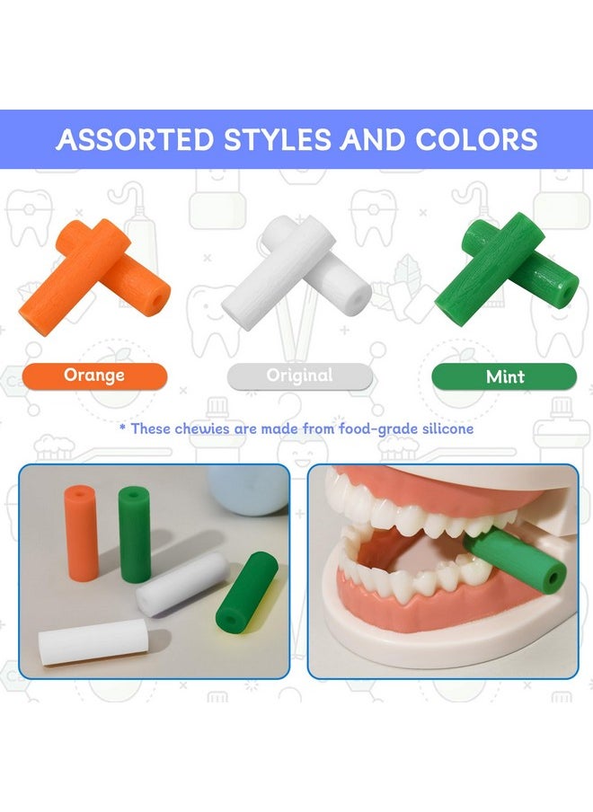 6-Pack Orthodontic Chewies In 3 Styles, Multi-Colored Non-Slip Flexible Aligner Seating Chews Trays Seaters Chompers With Fruit Flavors For Dental Braces And Invisible Aligners