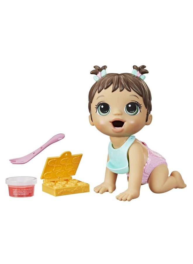 Lil Snacks Doll, Eats And Poops, Snack-Themed 8-Inch Baby Doll, Snack Box Mold, Toy For Kids Ages 3 And Up, Brown Hair