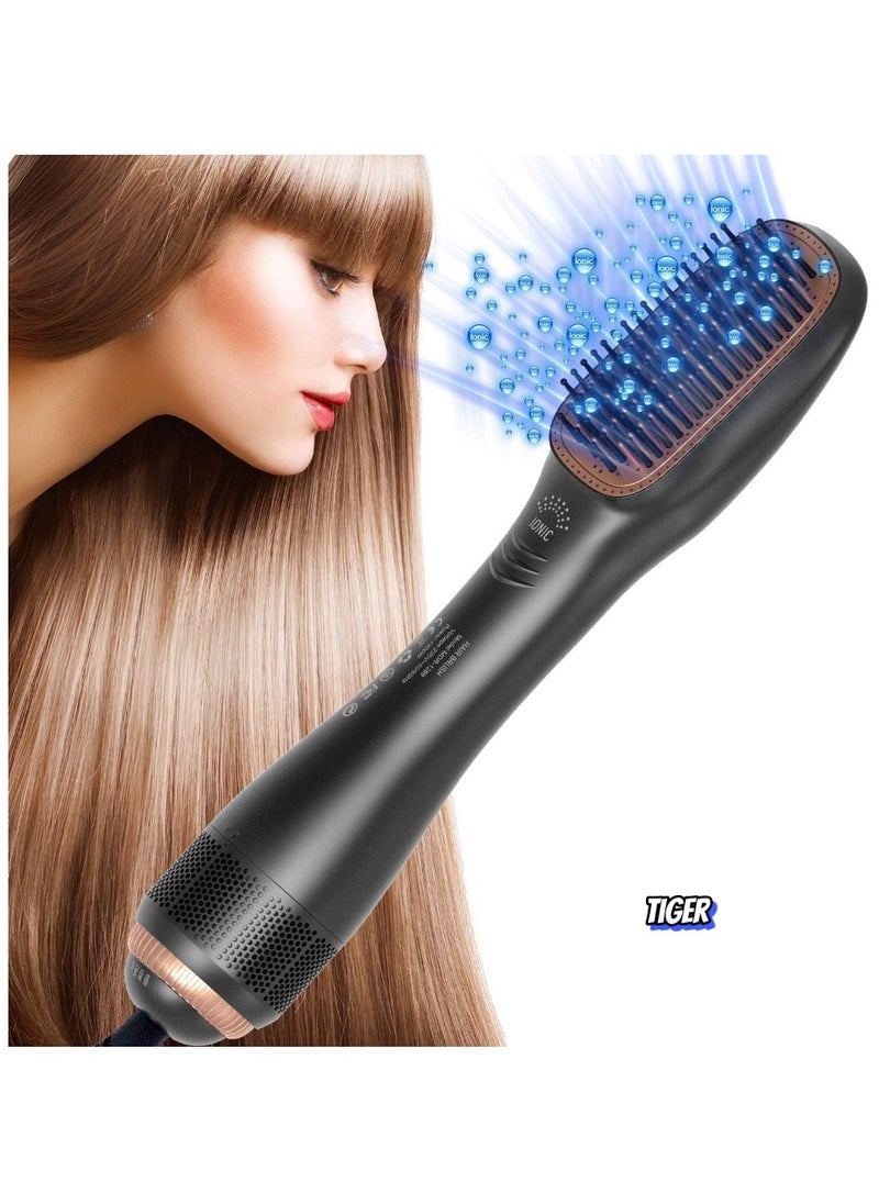 New Hair Dryer & Professional Ceramic Brush Set – Portable Ceramic Straightener Styling Device, Hair Straightener Brush for Smooth, Frizz-Free Hair, Quick Drying & Straightening