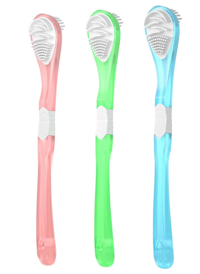 Y-Kelin Double-Side Desiged Tongue Scraper, Ultra-Soft Tongue Brush Tongue Cleaner (3 Pack)