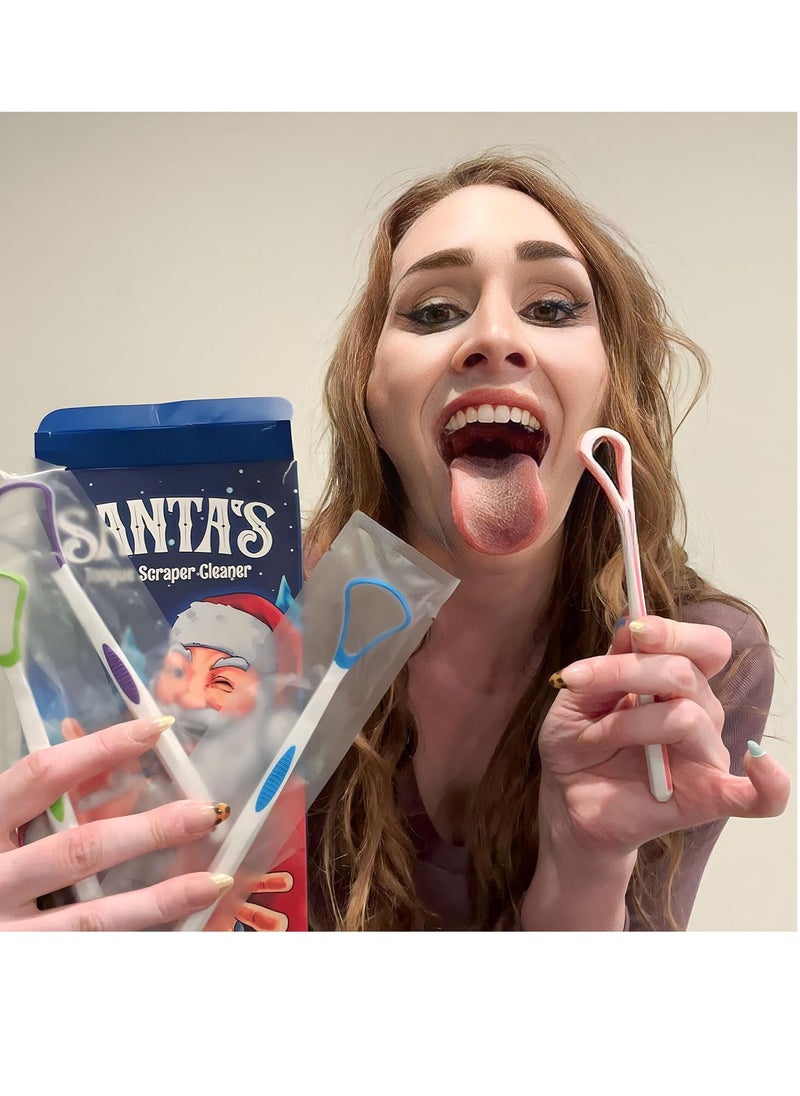 Tongue Scraper for Adults Cleaner Stocking Stuffers for Women Men White Elephant Gifts Womens Mens Teens Gag Funny Ideas Santa Cool Novelty Funniest Dad Her Him Girl Kids Who Have Everything