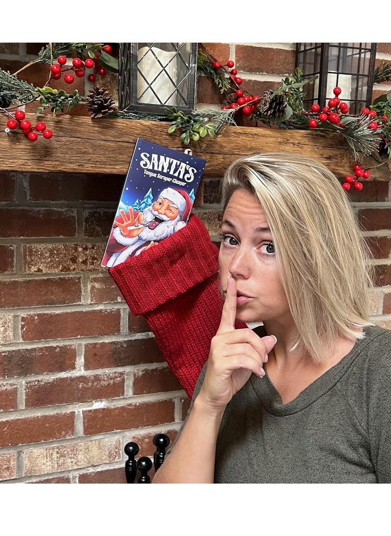 Tongue Scraper for Adults Cleaner Stocking Stuffers for Women Men White Elephant Gifts Womens Mens Teens Gag Funny Ideas Santa Cool Novelty Funniest Dad Her Him Girl Kids Who Have Everything