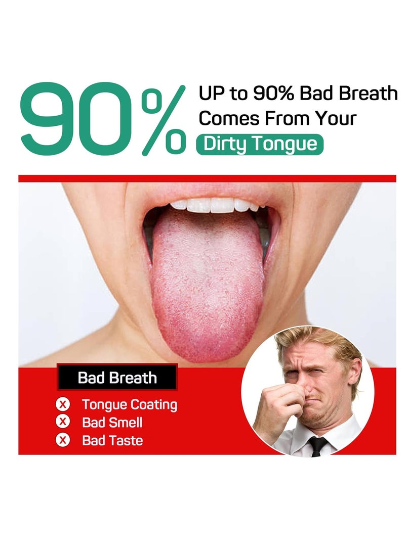RONAVO Tongue Scraper for Adults (3 Pack), Reduce Bad Breath, Metal Tongue Scraper, Easy to use & Clean, with Travel Case for Home, Travel and On-the-Go