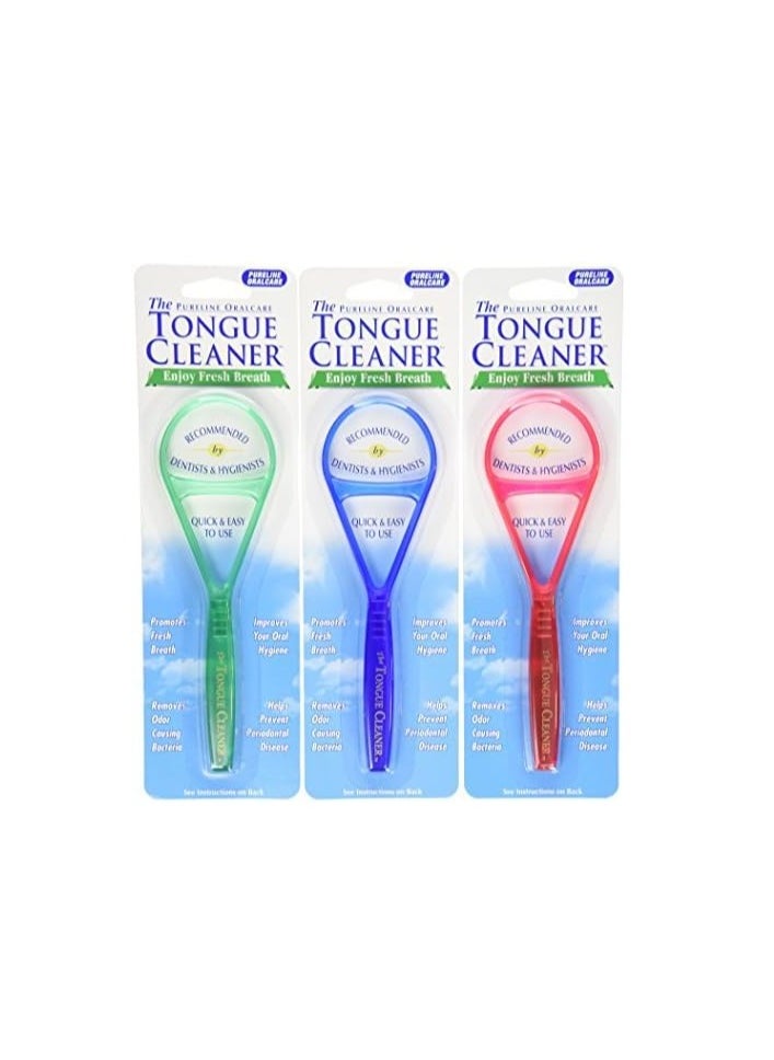 Pureline 3 Tongue Cleaner Scraper Oralcare Colors Vary Set Of 3 by Pureline