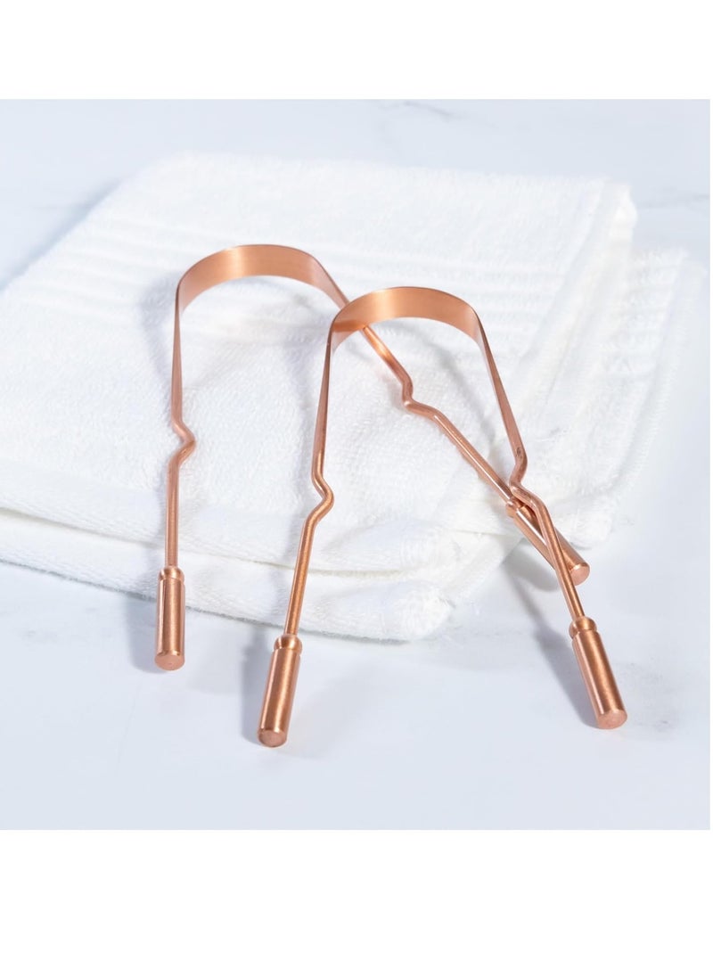 The Humble Co. Copper Tongue Scraper – 100% Copper Tongue Cleaner, For Superior Oral Care, Dental Hygiene and Tongue Cleaning, Helps Eliminate Bad Breath, BPA Free (2pk)