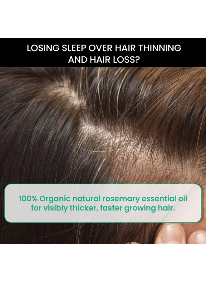 Rosemary Essential Oil For Hair Growth & Hair Fall Control | Reduces Hair Breakage & Improves Scalp Health | 100% Pure, Certified Organic & Natural | With Vitamin E | For Men & Women | 15Ml