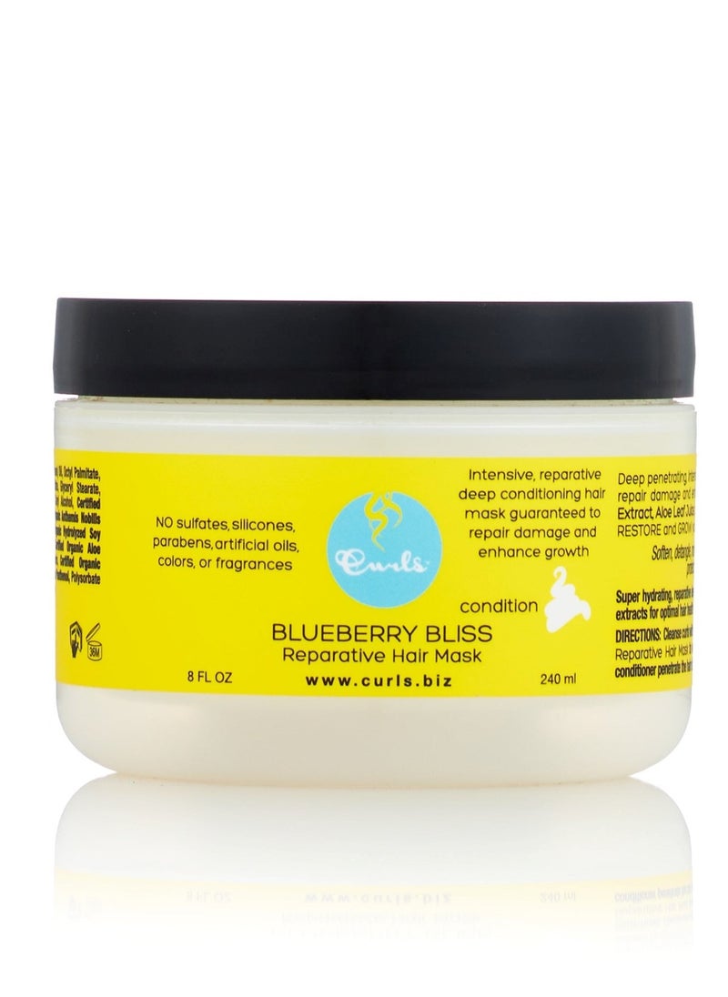 Blueberry Bliss Reparative Hair Mask 240 ml For All Types of Curly Hair Wavy Coily Kinky Curly Hair Treatment