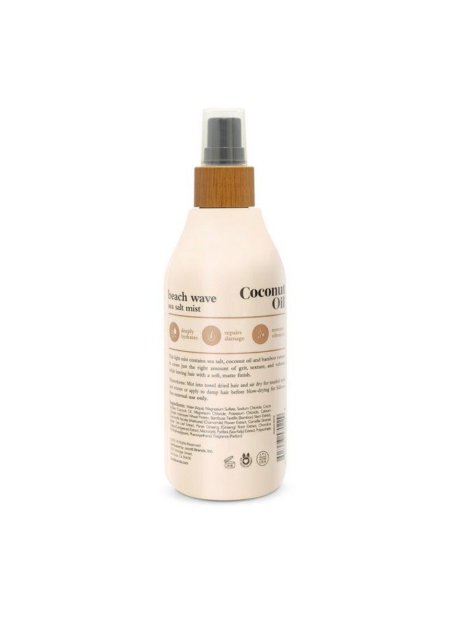 Coconut Oil Beach Wave Sea Salt Mist Spray - Creates Volume And Tousled Waves, Texture And Style That Lasts All Day (8 Oz)