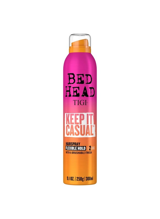 Head By Tigi Frizz Control Flexible Hold Hairspray For Long Lasting And Flexible Hold, Keep It Casual Brushable Hair Spray, 9.1 Oz