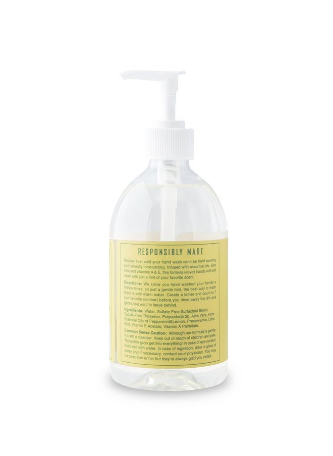 Liquid Hand Soap - Moisturizing Natural Bathroom & Kitchen Liquid Soap - Gentle Household Hand Wash (Peppermint And Lemon, 16.90 Fl Oz (Pack Of 4))