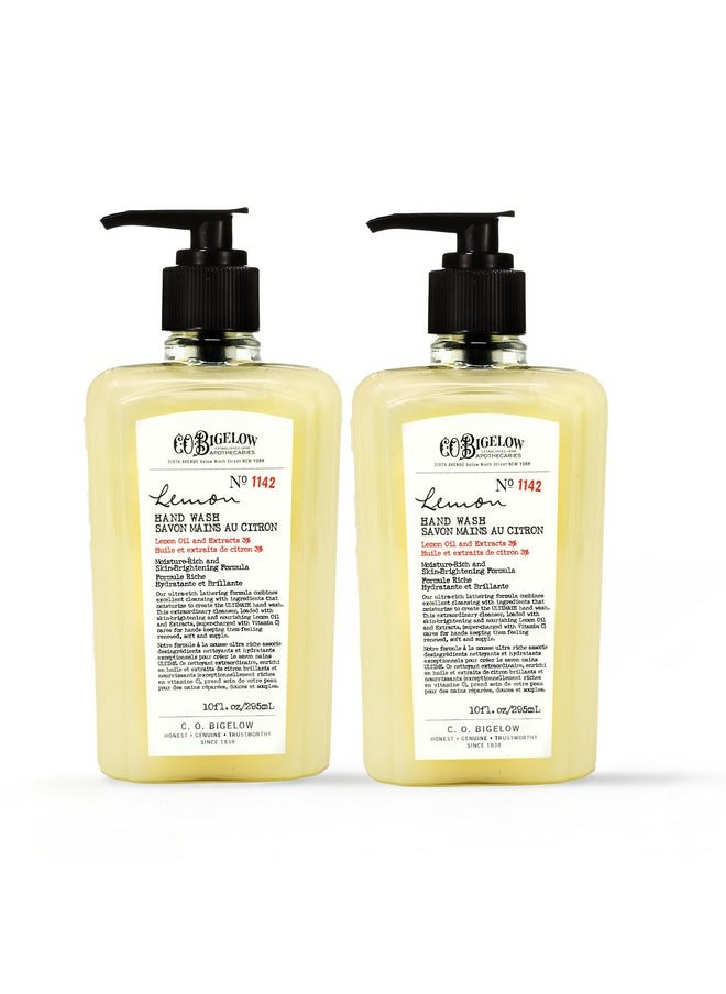 C.O. Bigelow Lemon Hand Wash - No. 1142, Moisturizing Liquid Hand Soaps With Lemon Extract & Vitamin C, Cruelty Free & Gentle For All Skin Types, 2 Pack, 10Fl Oz. Each