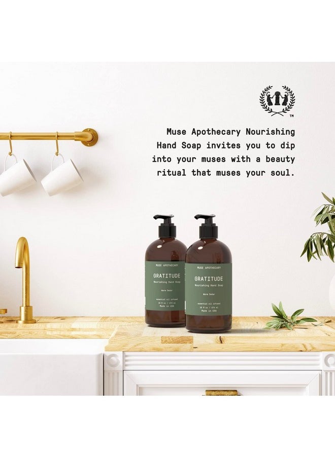 Muse Bath Apothecary Hand Ritual - Botanical Collection - Aromatic And Nourishing Hand Soap, Infused With Natural Aromatherapy Essential Oils - 16 Oz, Warm Cedar, 3 Pack