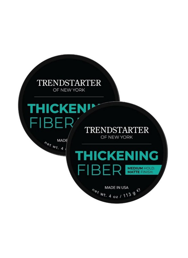 - Thickening Fiber (4Oz) (Pack Of 2) - Medium Hold - Matte Finish - Premium Hair Thickening Clay Pomade - Water-Based - All-Day Hold Styling Product