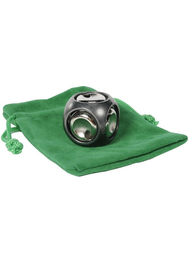 Dice Hanayama Brain Teaser Puzzle, Level 3, New In 2022 With Green Velvet, Red Satin Drawstring Pouch, Bundled