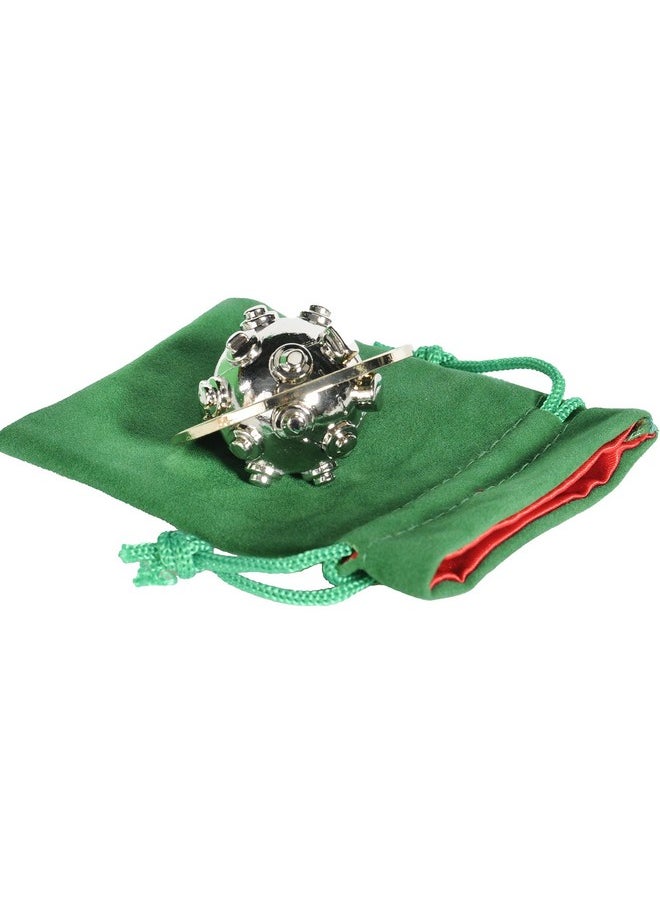 Planet Hanayama Puzzle, New 2022, Level 4, With Green Velvet, Red Satin Drawstring Pouch, Bundled Items.