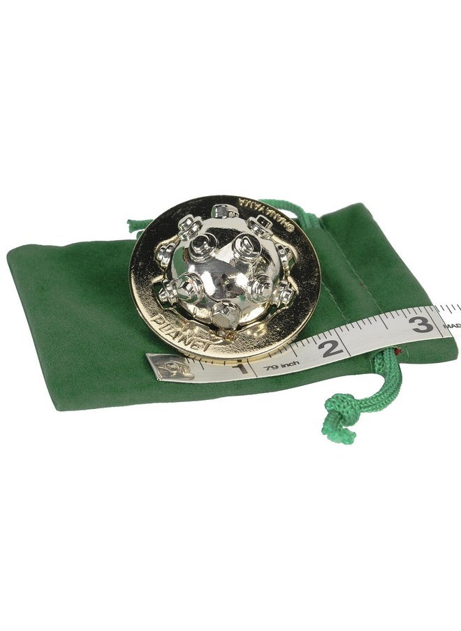 Planet Hanayama Puzzle, New 2022, Level 4, With Green Velvet, Red Satin Drawstring Pouch, Bundled Items.
