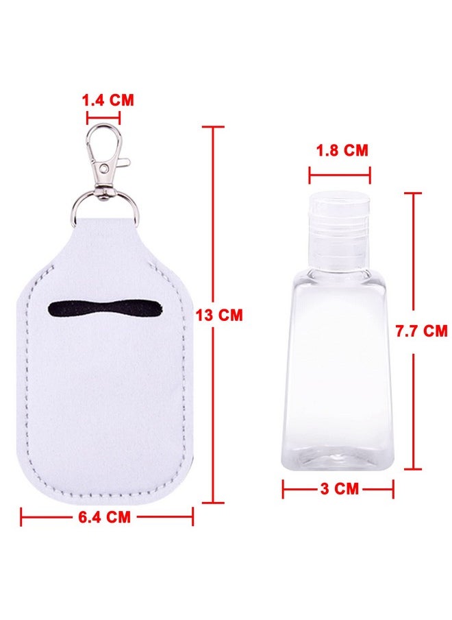40 Pieces Hand Sanitizer Holder Empty Travel Bottle Set Including 20 Pieces Hand Sanitizer Keychain Holders And 20 Pieces Reusable Flip Cap Travel Bottles For Hand Sanitizer, White