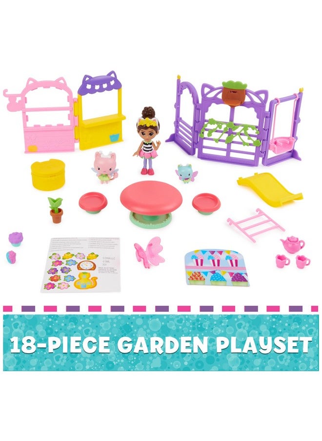 Gabby’S Dollhouse, Kitty Fairy Garden Party, 18-Piece Playset With 3 Toy Figures, Surprise Toys & Dollhouse Accessories, Kids Toys For Girls & Boys 3+