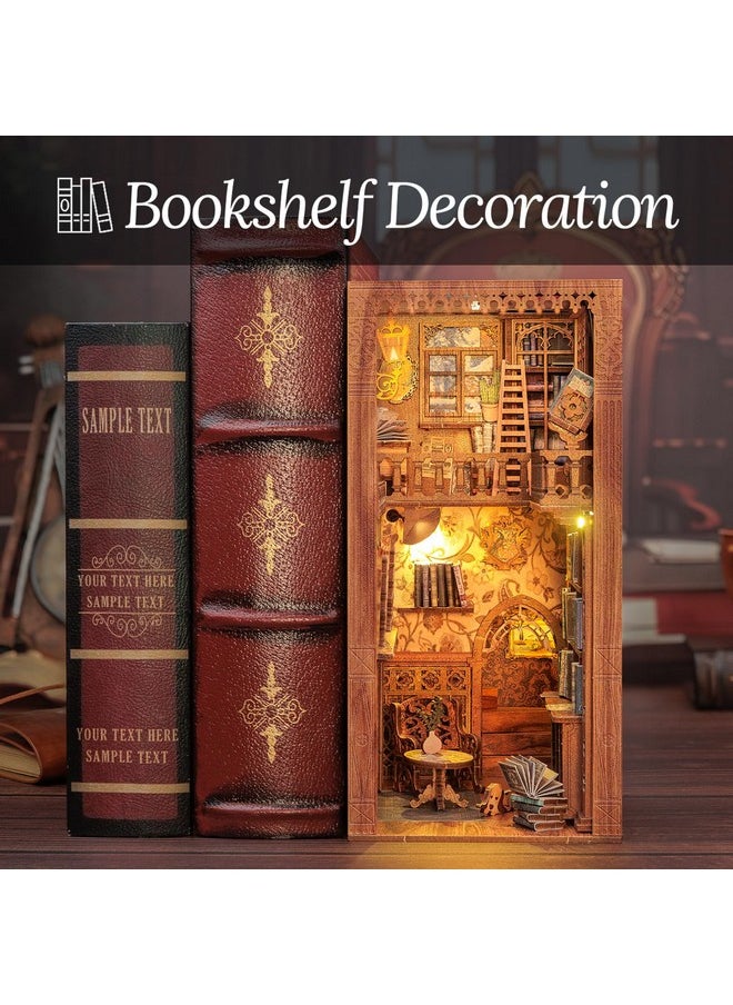 Book Nook Kit - Diy Miniature House Dollhouse Kit For Adult And Teens, Booknook Bookshelf Decor Alley Model Build With Led Light, Gifts For Family And Friends (Eternal Bookstore)