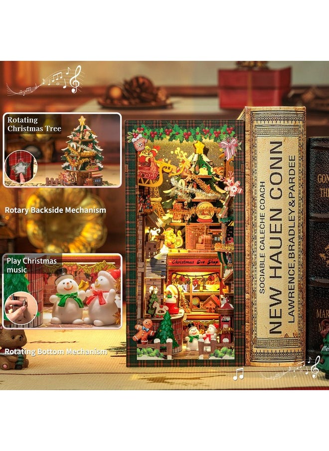 Christmas Book Nook Kit - Diy Miniature House Dollhouse Kit For Adults, Booknook Bookshelf Christmas Decorations, 3D Wooden Puzzle Gifts For Family And Friends (Christmas Wish Store)