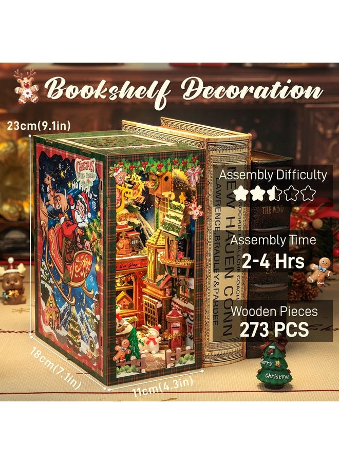 Christmas Book Nook Kit - Diy Miniature House Dollhouse Kit For Adults, Booknook Bookshelf Christmas Decorations, 3D Wooden Puzzle Gifts For Family And Friends (Christmas Wish Store)