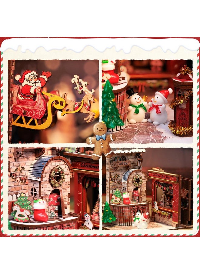 Christmas Book Nook Kit - Diy Miniature House Dollhouse Kit For Adults, Booknook Bookshelf Christmas Decorations, 3D Wooden Puzzle Gifts For Family And Friends (Christmas Wish Store)