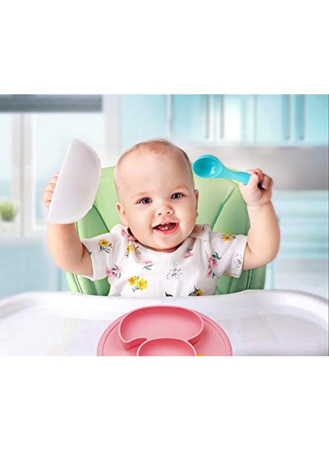 Toddler Plate, Portable Baby Plates For Toddlers And Kids, Bpa-Free Strong Suction Plates For Toddlers, Dishwasher & Microwave Safe Silicone Placemat 9X6X1.4 Inch