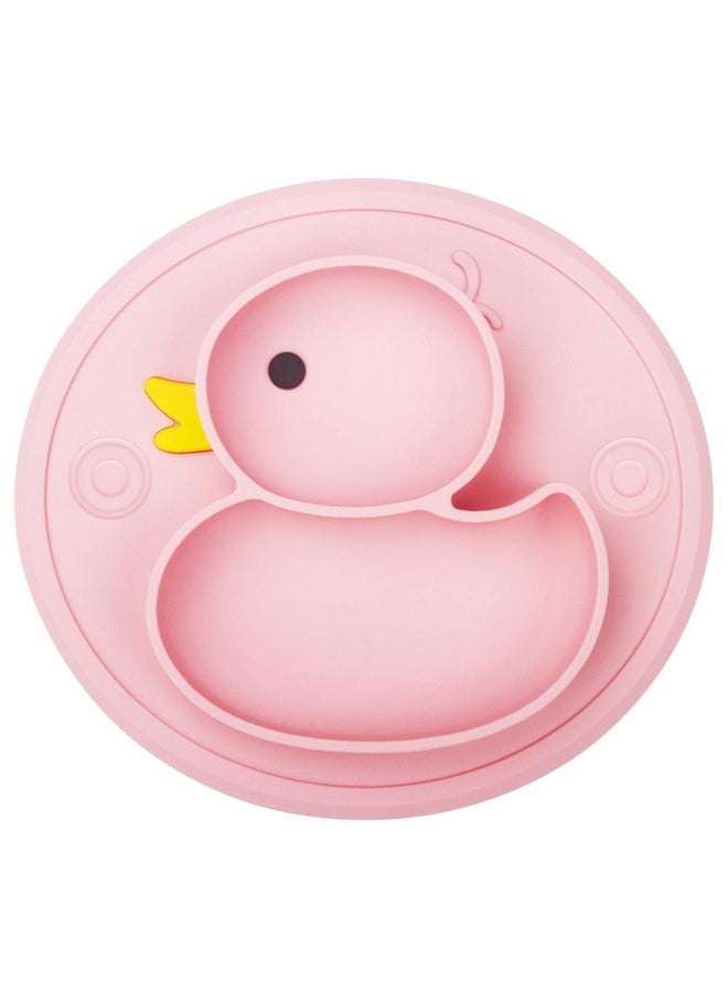 Toddler Plate, Portable Baby Plates For Toddlers And Kids, Bpa-Free Strong Suction Plates For Toddlers, Dishwasher & Microwave Safe Silicone Placemat 9X6X1.4 Inch