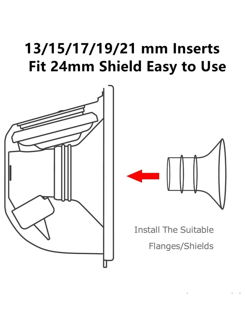 2PCS Flange Insert 17mm Compatible with Medela/Spectra/Willow/TSRETE/Momcozy S9/S12/S9Pro/S12Pro