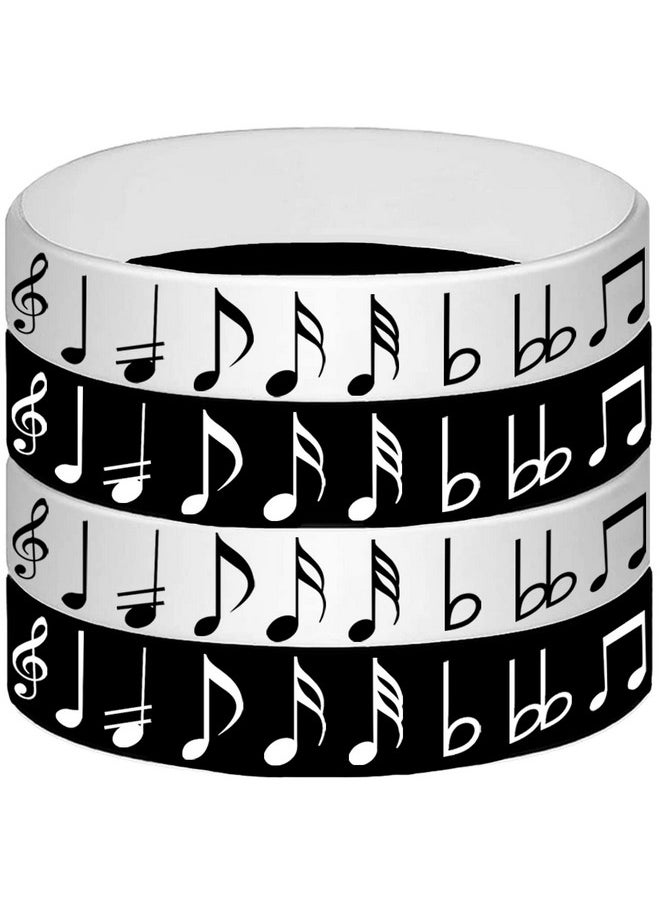 24Pcs Piano Notes Rubber Bracelets -Piano Notes Theme Party Supplies Decorations Music Birthday Baby Shower Slicone Wristbands Party Favors