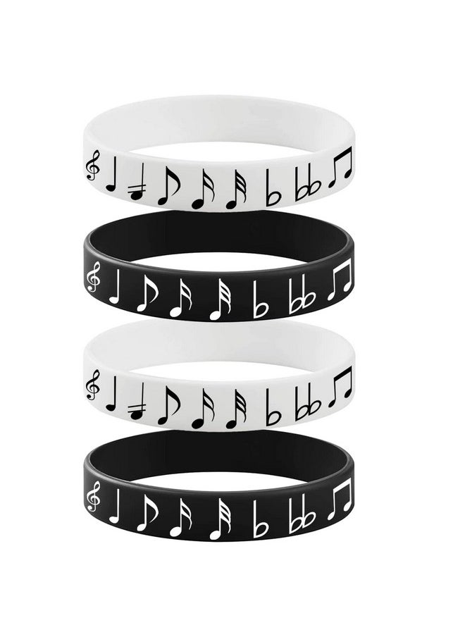 24Pcs Piano Notes Rubber Bracelets -Piano Notes Theme Party Supplies Decorations Music Birthday Baby Shower Slicone Wristbands Party Favors