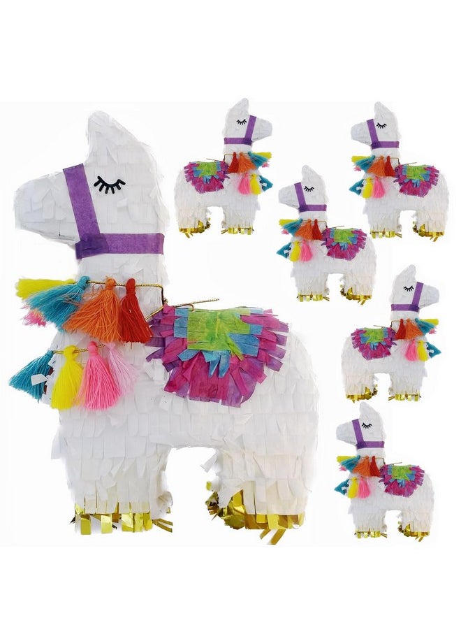 6 Pack Mini Llama Pinatas For Birthday Party, Fiesta And Cinco De Mayo Decoration Pinata