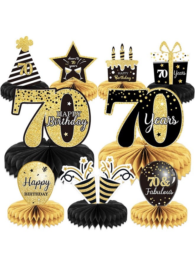 9 Pieces 70Th Birthday Decoration 70Th Birthday Centerpieces For Tables Decorations Cheers To 70 Years Honeycomb Table Topper For Men And Women Seventy Years Birthday Party Decoration Supplies(70Th)