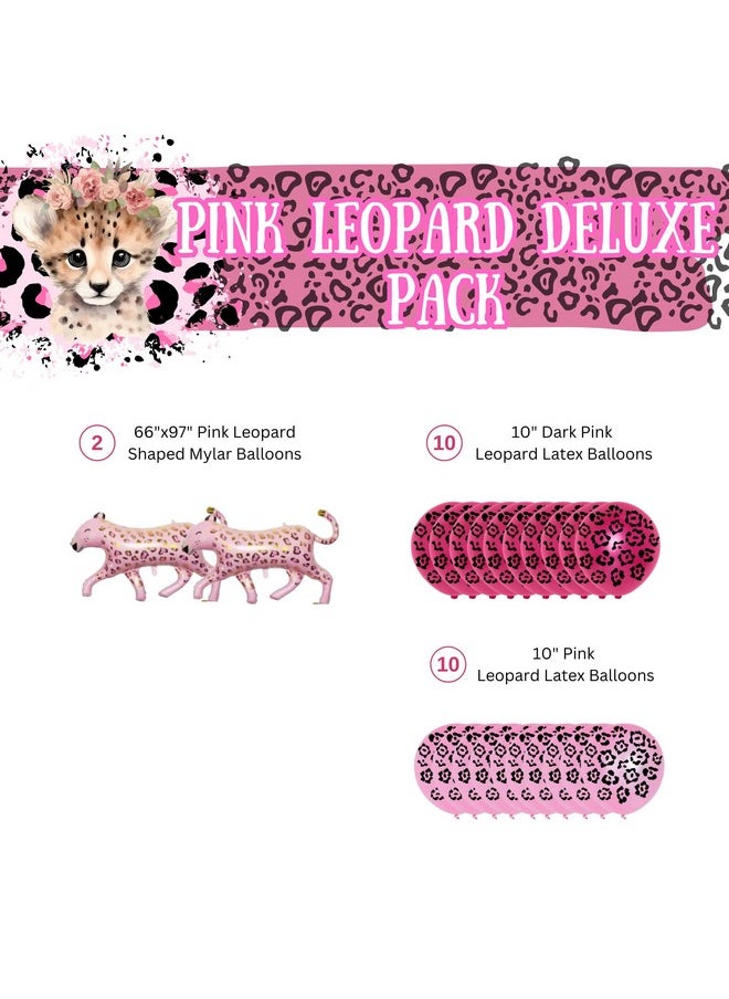 Deluxe Party Supplies Packs (124 Pieces For 16 Guests) - Pink Leopard Party Decorations, Pink Birthday, Cheetah Birthday, Cheetah Party, Two Wild Birthday For Girls, Blue Orchards