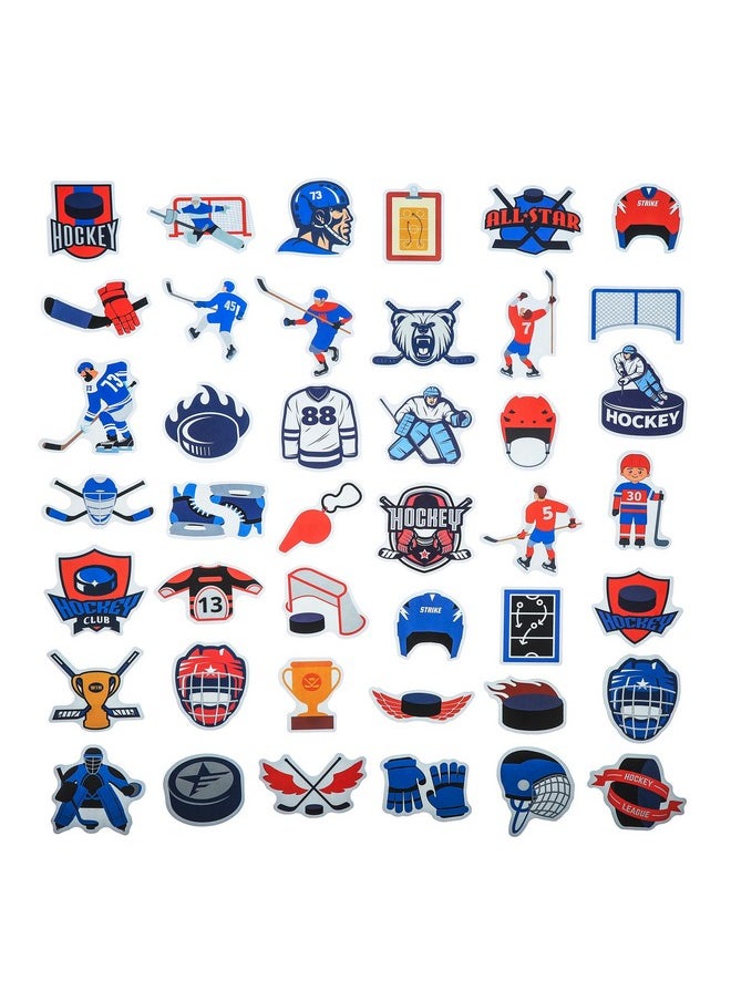 100 Pack Ice Hockey Stickers, Hockey Party Favors, Waterproof Stickers For Water Bottle Laptop Computer Phone